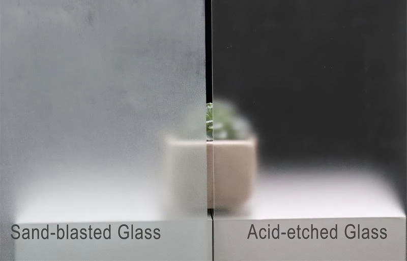 sand-blasted glass VS acid etched glass sand-blasted glass VS acid etched glass