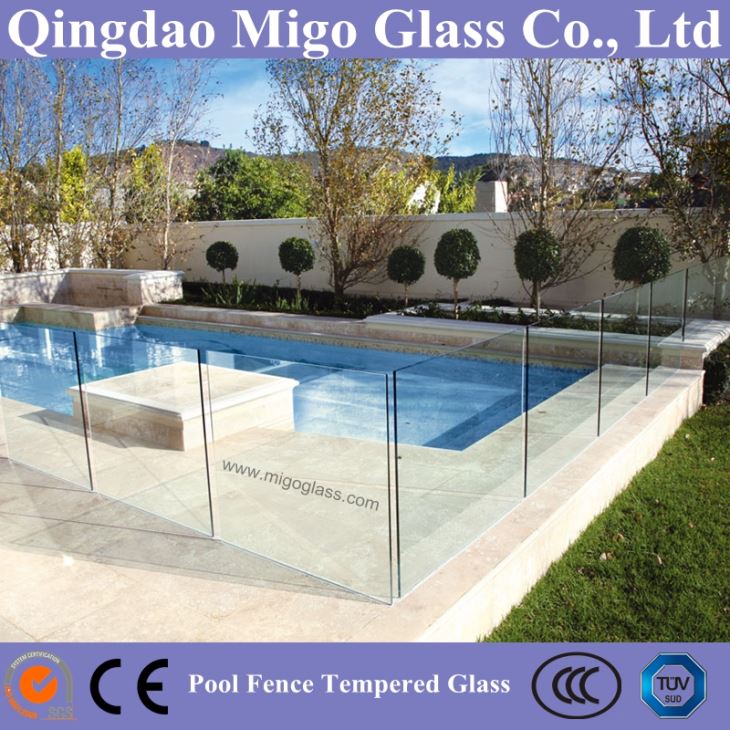 flat toughened glass panel for pool fencing system